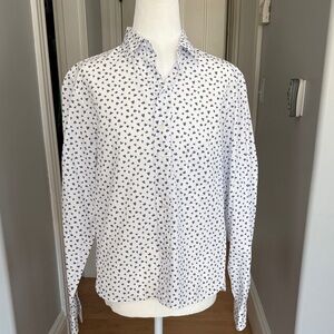 Frank & Eileen White Button Down with Blue heart Pattern (Silvie style)